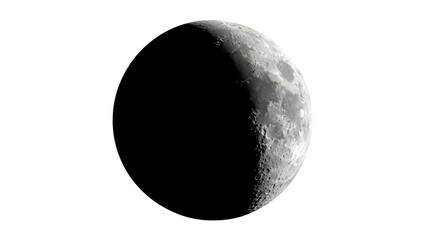 Waning gibbous moon PNG isolated on transparent background, lunar phase astronomy celestial body...