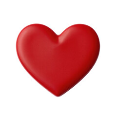 Glossy red heart shape isolated