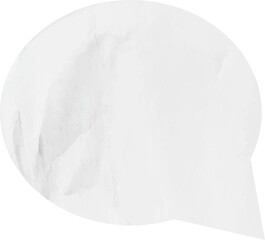 Wrinkled White Paper Speech Bubble  