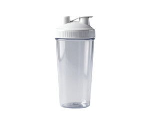 Plastic shaker bottle with a white flip-top lid