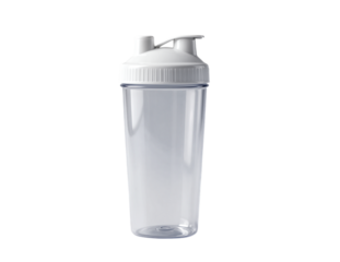 Plastic shaker bottle with a white flip-top lid