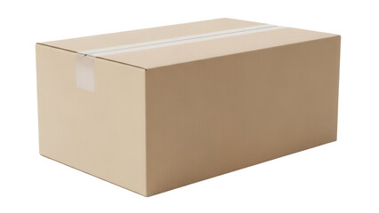 Cardboard box isolated PNG, brown container for shipping and storage, package for delivery, blank carton on transparent background