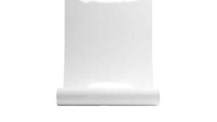 Blank paper roll PNG isolated on transparent background, scroll mockup for presentations and design projects, clean and simple design