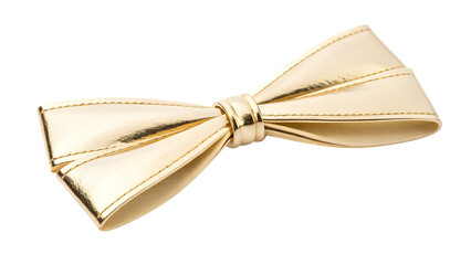 Isolated gold ribbon bow on a white background