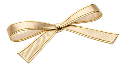 Isolated gold ribbon bow on a white background