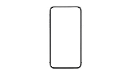 Modern frameless smartphone PNG isolated on transparent background, mobile phone mockup for app design and product presentation