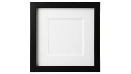 Square black picture frame PNG isolated on transparent background, modern photo frame for art and design projects © Sophie