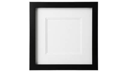 Square black picture frame PNG isolated on transparent background, modern photo frame for art and design projects