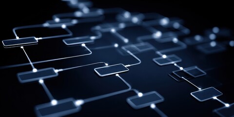 Obraz premium Modern organizational chart showing datum inside a remote chain as approval and planning structure a contract solution