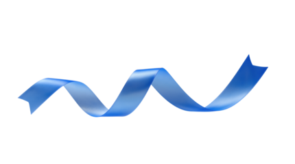Wavy blue ribbon with a glossy finish