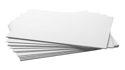 Stack of blank white paper sheets PNG isolated on transparent background, stationery mockup for...