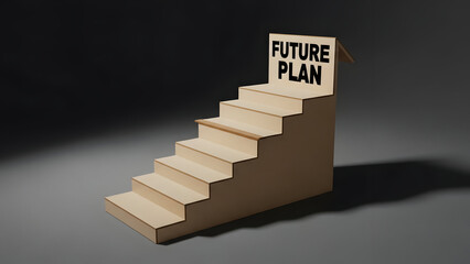 A simple staircase with the words future plan written at the top represents the path ahead