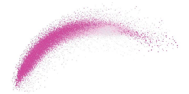 Dynamic pink spray paint trail or powder burst creating an abstract arcing design