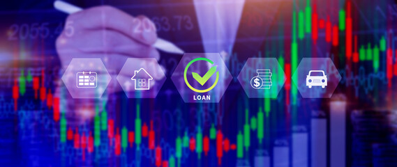 Loan, Financial loan agreement concept, investment and finance concept, fundraising, Personal Loan Assessment and Loans concept. Financial loan agreement