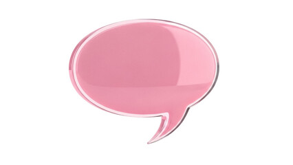 Pink speech bubble PNG isolated on transparent background, glossy talk balloon for social media and communication design