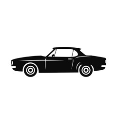 Fototapeta premium Black silhouette of a classic car