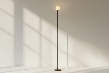 Slim vertical floor lamp designed in a clean minimalist style