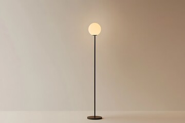 Modern floor lamp featuring a thin structure and gentle illumination