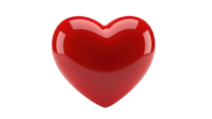 Shiny red heart isolated PNG, symbol of love and romance for Valentine s Day and romantic designs on transparent background