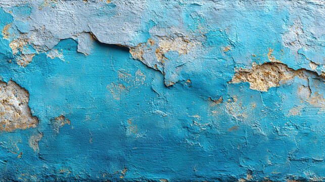 Abstract pastel-blue painted concrete wall banner: soft sky-blue wash layered with scratched, weathered paper-like patina, creating a delicate balance of color and raw texture