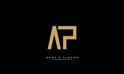 AP, PA, A, P Abstract Letters Logo Monogram