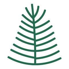 Christmas Winter Flower Illustration in Flat Cartoon Design.