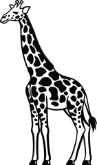Naklejka premium giraffe wild animal silhouette vector illustration 
