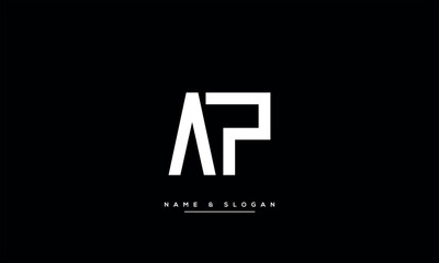 AP, PA, A, P Abstract Letters Logo Monogram