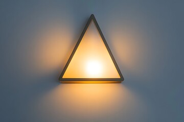 Triangle shaped wall sconce emitting softly diffused ambient light