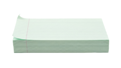 Stack of lined index cards PNG isolated on transparent background, school supplies for studying and note taking, office stationery