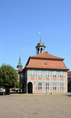 Historical City Hall in the Old Town of Boizenburg at the River Elbe, Mecklenburg - Western Pomerania