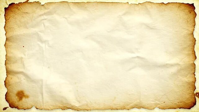 An aged, blank parchment with scorched edges and an off-white background. A classic weathered aesthetic