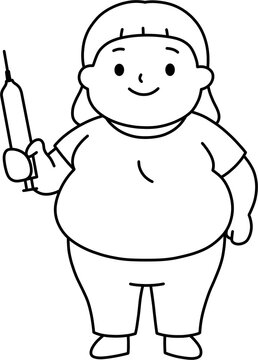 비만주사 여 흑백