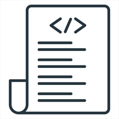 Script Outline Icon Vector Illustration