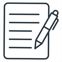 Handwriting Outline Icon Vector Illustration