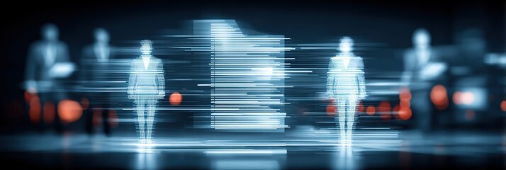 An author and partner stand united as a lawyer guides them through administration paperwork illuminated by a legendary scroll of commitment