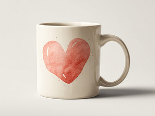Charming White Mug with Heart Design