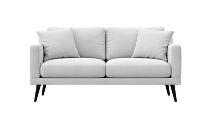 Obraz premium 3D White Modern Sofa With Pillows on transparent background