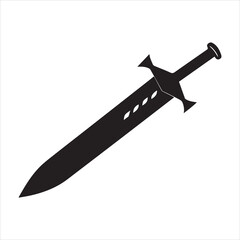 roman gladius sword silhouette vector illustration