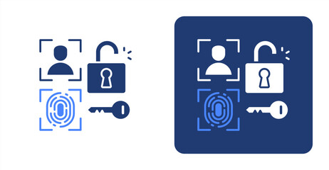 Biometrics Glyph Color , Two-tone color and contrasting background icon illustration
