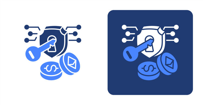 Token Glyph Color , Two-tone color and contrasting background icon illustration
