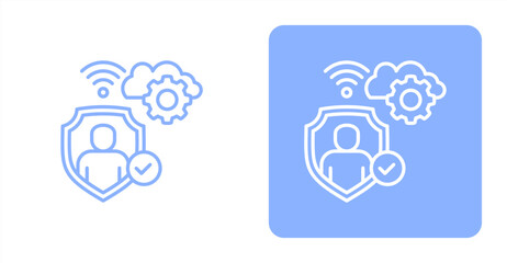 Obraz premium Zero Trust Line , Two-tone color and contrasting background icon illustration