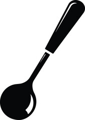 Silhouette classic metal dining spoon kitchen utensil cooking equipment flatware Vector Illustration