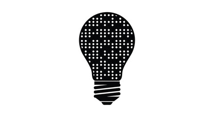 A striking black and white dotted light bulb design a modern visual representation silhouette © ArtBySalea07