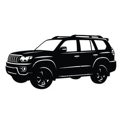 Black suv silhouette on transparent background © StockSynergy