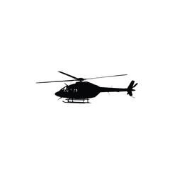 Fototapeta premium Silhouette of a helicopter on transparent background