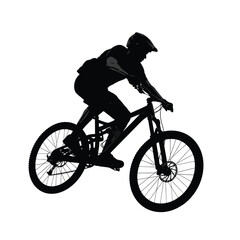 Fototapeta premium Silhouette of a mountain biker