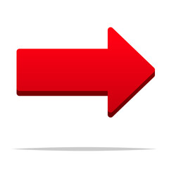 Red right pointing arrow vector isolated illustration