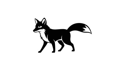 Sleek and Stylish Fox Silhouette Logo Design on a Clean White Background showcasing nature