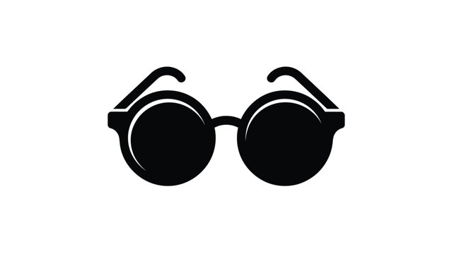 Black round sunglasses icon a minimalistic and modern design silhouette